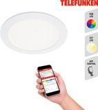 Telefunken VIRGO - Inbouwarmatuur - Slimme WiFi-app Sturing - RGB-kleurwijziging - CCT-kleurtemperatuur - Stembesturing - IP23 - 25.000 uur - Ø17 x 2,4 cm
