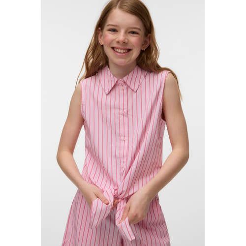 VERO MODA GIRL gestreepte blouse roze