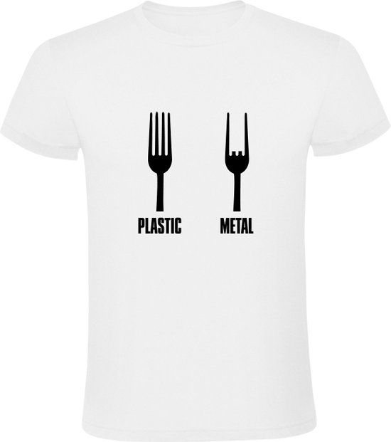 Sol's Plastic Metal Heren T-shirt - Rock - Wit - Maat M