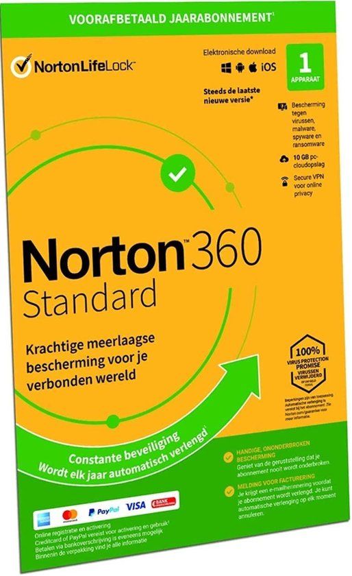 Norton 360 Standard 2022 - 1 apparaat - 1 jaar - Fysieke verpakking