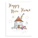 Piccadilly Greetings Koko Designs K70041 Luxe Mooie Hedendaagse Gelukkige Nieuwe Homekaart, Wit - 8 x 6 inch