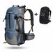 CarryQuest® - Sac à dos 50 litres, nylon, avec housse de pluie, bleu