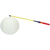 Merkloos / Sans marque Sint Maarten Lampionstokje 50 cm - met lampion - wit - D25 cm