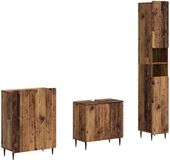 vidaXL - 3-delige badkamerkast set - ZWOLLE - Oud hout - Bewerkt hout
