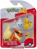 Jazzwares Pokémon Battle Figure Set Pikachu Gelatini Flamara - 6 cm