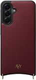 AVY Leren Hoesje geschikt voor Samsung Galaxy A56 | Compatibel met MagSafe | Leather Case | Back Cover | Haakjes voor koord | Burgundy