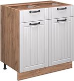 Vicco Fame-Line Keukenonderkast – 80 cm, WB Eik Wit Landhuis