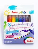 SCS3E-8 Pentel SCS3E viltstiften voor kinderen, met ultra-wasbare inkt en brede penpunt, verschillende kleuren, 8 kleuren