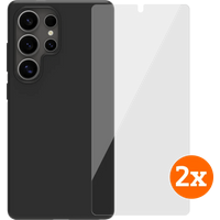 BlueBuilt Samsung Galaxy S25 Ultra Back Cover Zwart + Screenprotector Glas Duo Pack