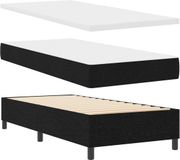 vidaXL Boxspring bed met hoofdeinde Zwart 90 x 200 cm Stof