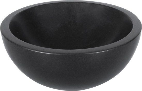 Differnz Ruz Waskom - 25 cm - Zwart - Natuursteen - Rond - Modern