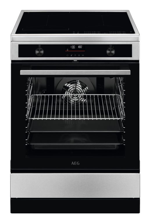 AEG CIB6490APM Vrijstaand fornuis Zwart, Zilver