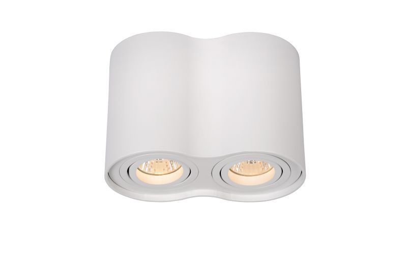 Lucide Tube Spot Opbouw 2xGU10 Excl. Rond Wit - 5411212220936