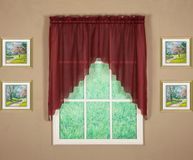 Today's Curtain Emelia Original Voile Swag Paar 38", Bourgondië, 152,4 cm B x 96,5 cm L