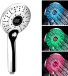 GuDoQi LED douchekop, 3 kleuren kleurwisseling, temperatuurregeling, 3 straalsoorten, digitale temperatuurweergave, 13 cm