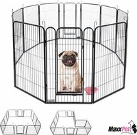 MaxxPet Puppyren - Hondenbench - Hondenkennel met 12 panelen - Staal - Ø 180cm x 100cm - Incl. Drinkbakje