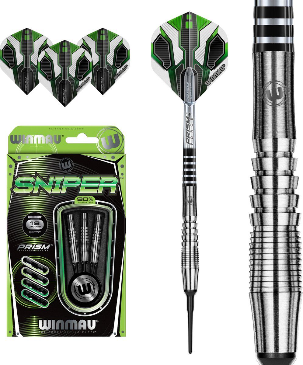WINMAU Sniper 90% Soft Tip 18g - Dartpijlen - 5023231201485