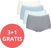 Sloggi Women Basic+ Maxi (4-pack) - dames slip - wit - lichtblauw - lichtgroen en grijs