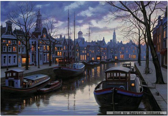 Amsterdam in de avond - Legpuzzel (1500 stukjes) - 12+ jaar