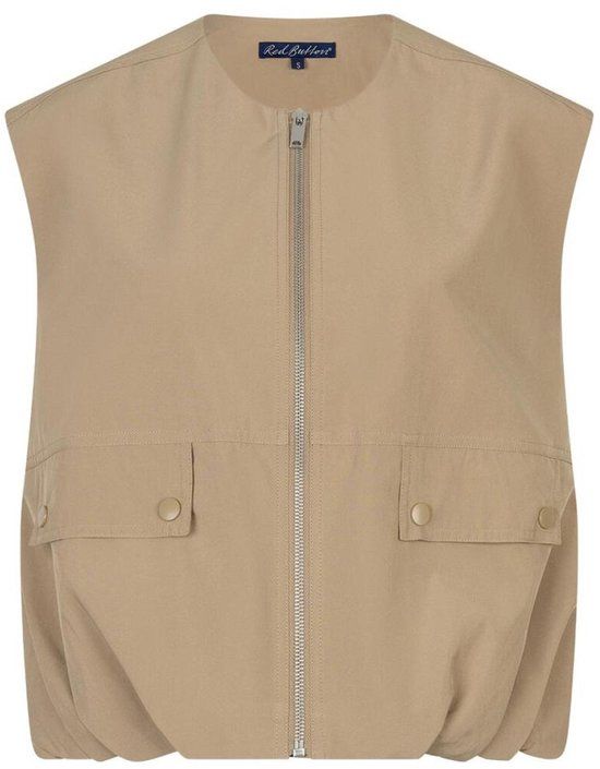 Red Button Gilet Ivy Sleeveless Gathering Srb4855 Dark Sand Dames Maat - XXL