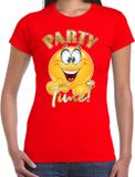 Bellatio Decorations Foute party t-shirt voor dames - Party Time - rood - carnaval/themafeest M