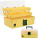 Merkloos 33cm multifunctionele opbergdoos met 3 planken (geel)