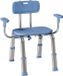 HOMCOM Tabouret de douche - Aluminium, HDPE - 70 x 52 x 72 cm - Bleu