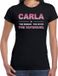 Bellatio Decorations Carla Voornaam cadeau - The Woman, The myth the legend - zwart - dames - M