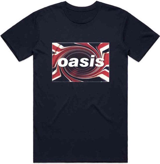 Rock Off Oasis Union Jack Heren T-shirt Blauw - Maat XL