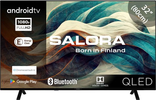 Salora 32QLED320 tv 81,3 cm (32") Full HD Smart TV Wifi Zwart 200 cd/m²