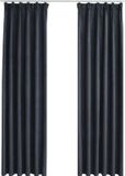vidaXL Gordijnen verduisterend met haken 2 st 140x225 cm antraciet