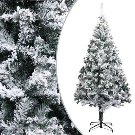 vidaXL Kunstkerstboom met sneeuw 180 cm groen