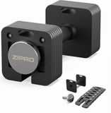 ZIPRO SQUARE – Verstelbare Halters – met Draaimechanisme – Belasting van 2 tot 16 kg – Set Halters voor Thuisgebruik – Antisliphandgreep – Staal - Zwart
