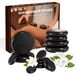 Set de massage aux pierres chaudes avec 14 pierres de massage en basalte