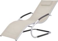 vidaXL Lit de jardin avec coussin aluminium et textilene crème