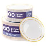 MATANA 120 Premium Witte Plastic Borden met Gouden Rand