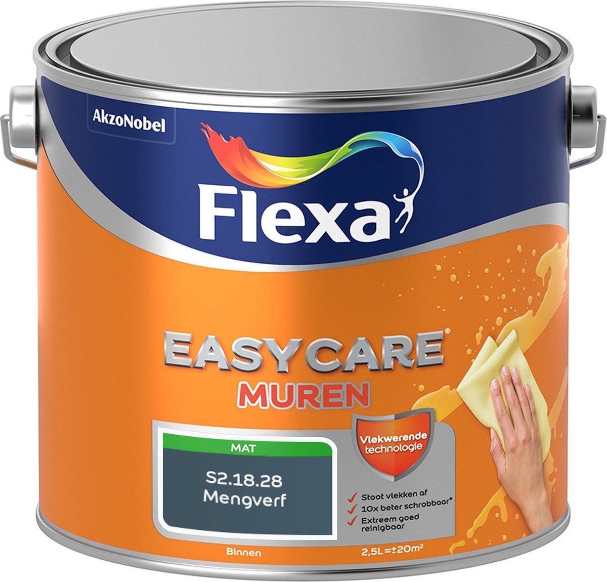 FLEXA Easycare Muurverf - Mat - Mengkleur - S2.18.28 - 2,5 liter