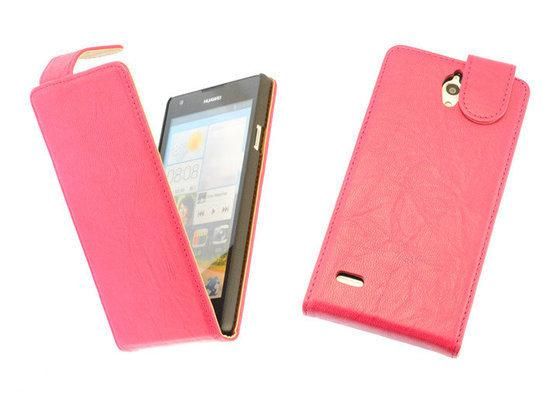 Best Cases Pink Kreukelleer Flipcase Huawei Ascend G700