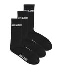 JACK & JONES JACMELVIN TENNIS SOCK 3 PAK NOOS, Zwart/Pack: Black - Black, One Size