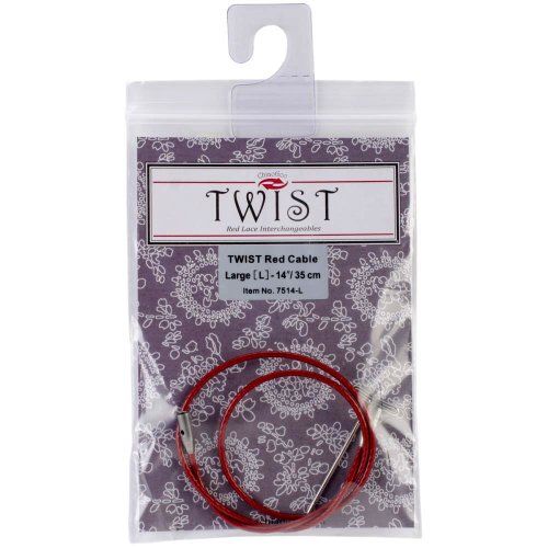 ChiaoGoo Twist RED Interchangeable Cable 35 cm Large L Connector 1 piece