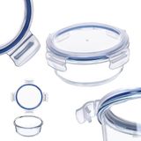 KADAX Glazen container met deksel, voedselcontainer, vaatwasmachinebestendige voedselcontainer, afsluitbare vershouddoos, bewaardoos (rond 620 ml)