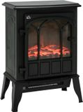 Homcom Elektrische haard met verwarming LED vlameffect Decorhaard Zwart