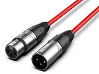 Audibax Silver XLR-stekker op XLR-aansluiting, lengte 30 m, hoge signaaloverdracht, PVC-coating, maximale isolatie, diameter 6 mm, rood