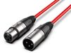 Audibax Silver XLR-stekker op XLR-aansluiting, lengte 30 m, hoge signaaloverdracht, PVC-coating, maximale isolatie, diameter 6 mm, rood