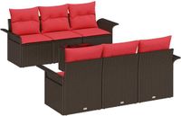 vidaXL Tuinbank Set 2 zitplekken Bruin Polyrattan