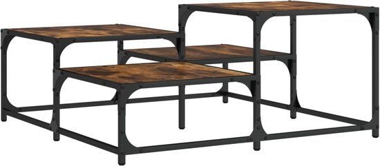 vidaXL Salontafel 87,5x87,5x40 cm bewerkt hout gerookt eikenkleurig
