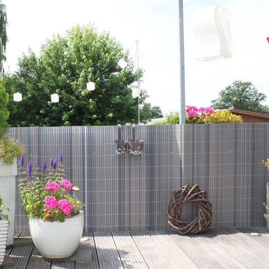 Videx Balkonscherm - 90 x 300 cm - Titaan-grijs - V 12368 - Wicker