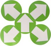 Bellatio Decorations 10x Accent pijl sticker groen - 14,8 cm