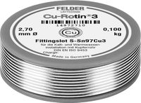 Felder Cu-Rotin® 3 Soldeertin, loodvrij Spoel Sn97Cu3 0.100 kg 2.7 mm