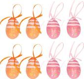 Koopman International Oeufs de Pâques décoratifs à suspendre - 12x pièces - orange/rose - polystyrène - 6 cm